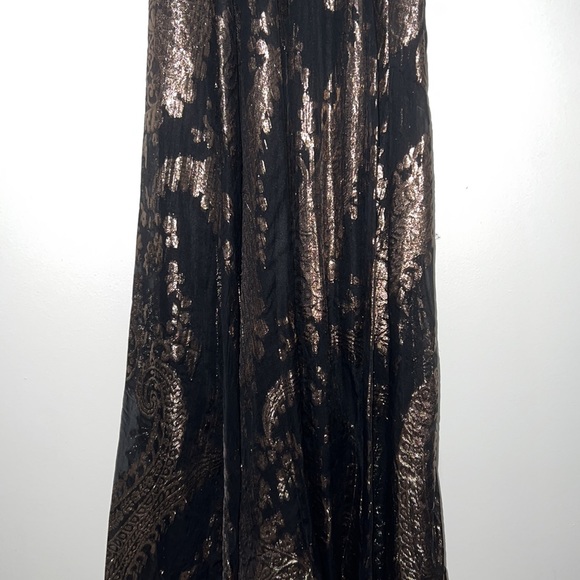 Be by Chetta B Black/Bronze Maxi Dress Size 4 - Picture 2 of 9